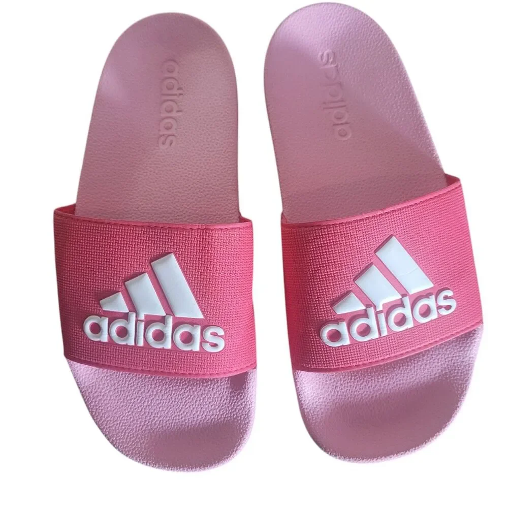 Adidas Adilette Shower Slides Sandals Girls Size 3 Pink Casual Sports Outdoor